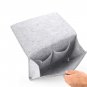 Battilo (Light Grey)Felt Bedside Caddy Pocket Home Sofa Desk Bed Storage Organizer with Cable Holes