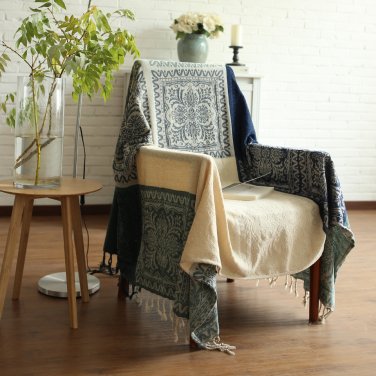 Battilo (88" x 100") Decorative Woven Tapestry Throw Blanket with Fringes Knitted Chenille Blanket
