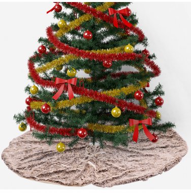 Battilo 29.5" Christmas Tree Skirt Short Plush Tree Skirts Base Floor Mat Cover