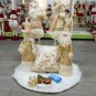 Battilo Christmas Tree Skirt White Plush New Year Party Holiday Ornament 31"