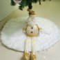 Battilo Christmas Tree Skirt White Plush New Year Party Holiday Ornament 31"