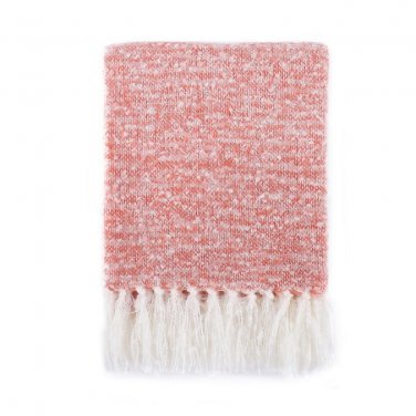 Battilo (Pink) Lightweight FringeThrow Blanket Couch,Bed, All Seasons Daily Use 51"x67"