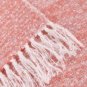 Battilo (Pink) Lightweight FringeThrow Blanket Couch,Bed, All Seasons Daily Use 51"x67"