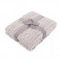 Battilo[Light Gray]Knitted Luxury Chenille Throw blanket, 51" by 67"