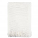 Battilo(White)100% acrylic Blanket with Tassels Throws for Sofa Chair Settee 130x150cm