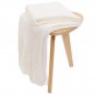 Battilo(White)100% acrylic Blanket with Tassels Throws for Sofa Chair Settee 130x150cm