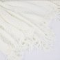 Battilo(White)100% acrylic Blanket with Tassels Throws for Sofa Chair Settee 130x150cm