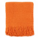 Battilo(Orange)100% acrylic Blanket with Tassels Throws for Sofa Chair Settee 130x150cm