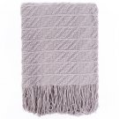 Battilo Knitted Throw Diamond Pattern Blanket for Sofa Chair Bed Decoration (Grey)