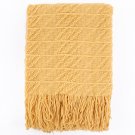 Battilo Knitted Throw Diamond Pattern Blanket for Sofa Chair Bed Decoration (Yellow)