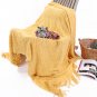 Battilo Knitted Throw Diamond Pattern Blanket for Sofa Chair Bed Decoration (Yellow)
