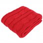 Battilo Eastin Dual Cable Knit Throw Blanket, Soft Cozy Snuggle TV Blanket, 50"x60" (Traffic Red)