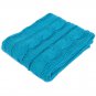 Battilo Eastin Dual Cable Knit Throw Blanket, Soft Cozy Snuggle TV Blanket, 50"x60" (Blue)