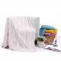 Battilo Eastin Dual Cable Knit Throw Blanket, Soft Cozy Snuggle TV Blanket, 50"x60" (White)