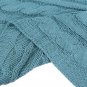 Battilo Eastin Dual Cable Knit Throw Blanket, Soft Cozy Snuggle TV Blanket, 50"x60" (Turquoise)