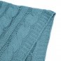Battilo Eastin Dual Cable Knit Throw Blanket, Soft Cozy Snuggle TV Blanket, 50"x60" (Turquoise)