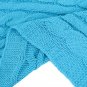 Battilo Eastin Dual Cable Knit Throw Blanket, Soft Cozy Snuggle TV Blanket, 50"x60" (Cyan)