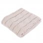 Battilo Eastin Dual Cable Knit Throw Blanket, Soft Cozy Snuggle TV Blanket, 50"x60" (Beige)