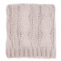 Battilo Eastin Dual Cable Knit Throw Blanket, Soft Cozy Snuggle TV Blanket, 50"x60" (Beige)