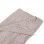 Battilo Eastin Dual Cable Knit Throw Blanket, Soft Cozy Snuggle TV Blanket, 50"x60" (Beige)
