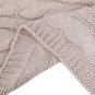 Battilo Eastin Dual Cable Knit Throw Blanket, Soft Cozy Snuggle TV Blanket, 50"x60" (Beige)