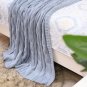 Battilo Eastin Dual Cable Knit Throw Blanket, Soft Cozy Snuggle TV Blanket, 50"x60" (Light Blue)