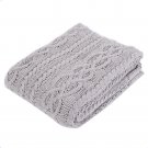 Battilo Shibles Knitted Chenille Throw Blanket for Sofa and Couch - Grey, 50"x60"