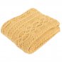 Battilo Shibles Knitted Chenille Throw Blanket for Sofa and Couch - Mustard, 50"x60"