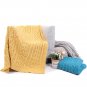 Battilo Shibles Knitted Chenille Throw Blanket for Sofa and Couch - Mustard, 50"x60"
