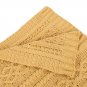 Battilo Shibles Knitted Chenille Throw Blanket for Sofa and Couch - Mustard, 50"x60"