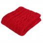 Battilo Shibles Knitted Chenille Throw Blanket for Sofa and Couch - Red, 50"x60"