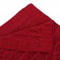 Battilo Shibles Knitted Chenille Throw Blanket for Sofa and Couch - Dark Red, 50"x60"
