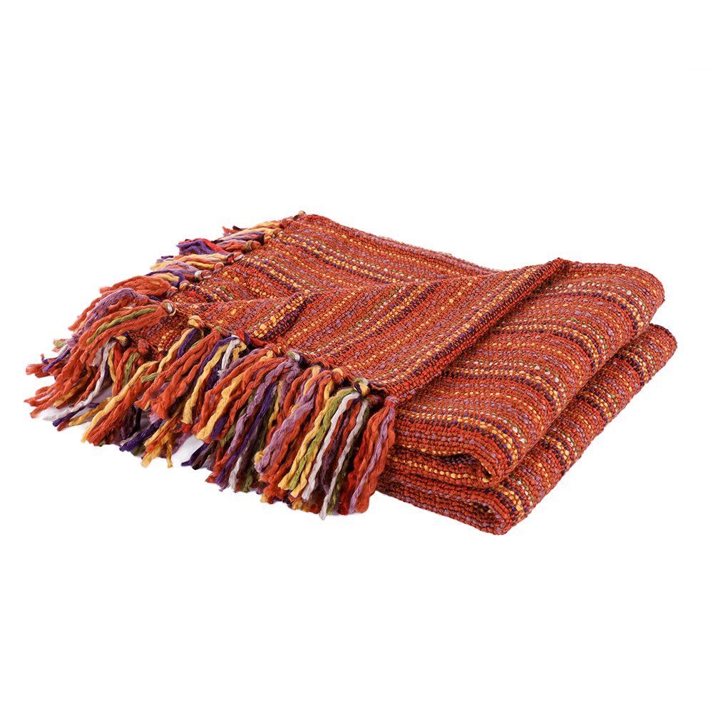 Battilo All-season Striped Colorful Soft and Breathable Throw Blanket
