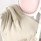 Battilo[Beige 50"x60"]Soft Throw Blanket Warm & Cozy for Couch Sofa Bed Beach Travel