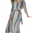 Aztec Print Open Front Long Cover Up