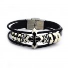 1PC Braided Leather Bracelet Rivet Bracelet