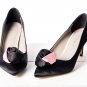 Catherine H - Claret Ankle Strap Pumps Black Embellished Sheep Leather Bridal High Heels