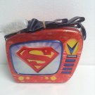 DC COMICS SUPERMAN SUPER HERO LOGO TIN PURSE WITH STRAP TELEVISION TOTE VANDOR