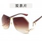 Stylish personality sunglasses Ocean Tablet Sunglasses Metal Big Frame Sunglasses