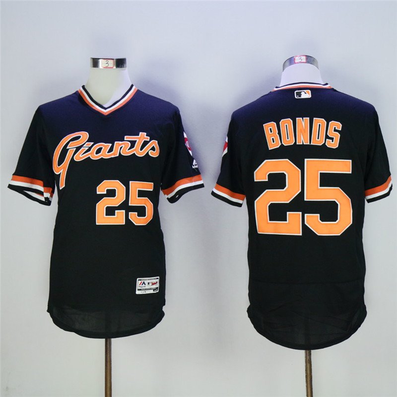 MENS San Francisco Giants 25 Barry Bonds Black Pullover Flexbase Jersey