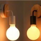 Wood Metal wall Lamp Industrial Indoor Lighting Bedside Lamp LED cafe shop decor(With LED Blub)