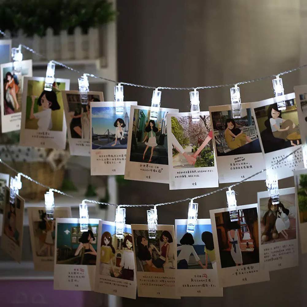 10M String Light Led Photo Clip Christmas Light (Buttery/Usb) cafe hotel decor Free shipping