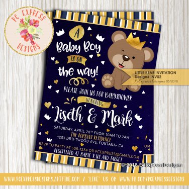 Little Bear Baby Shower Invitation - INV02