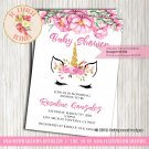 Unicorn Face Baby Shower Invitation - INV03