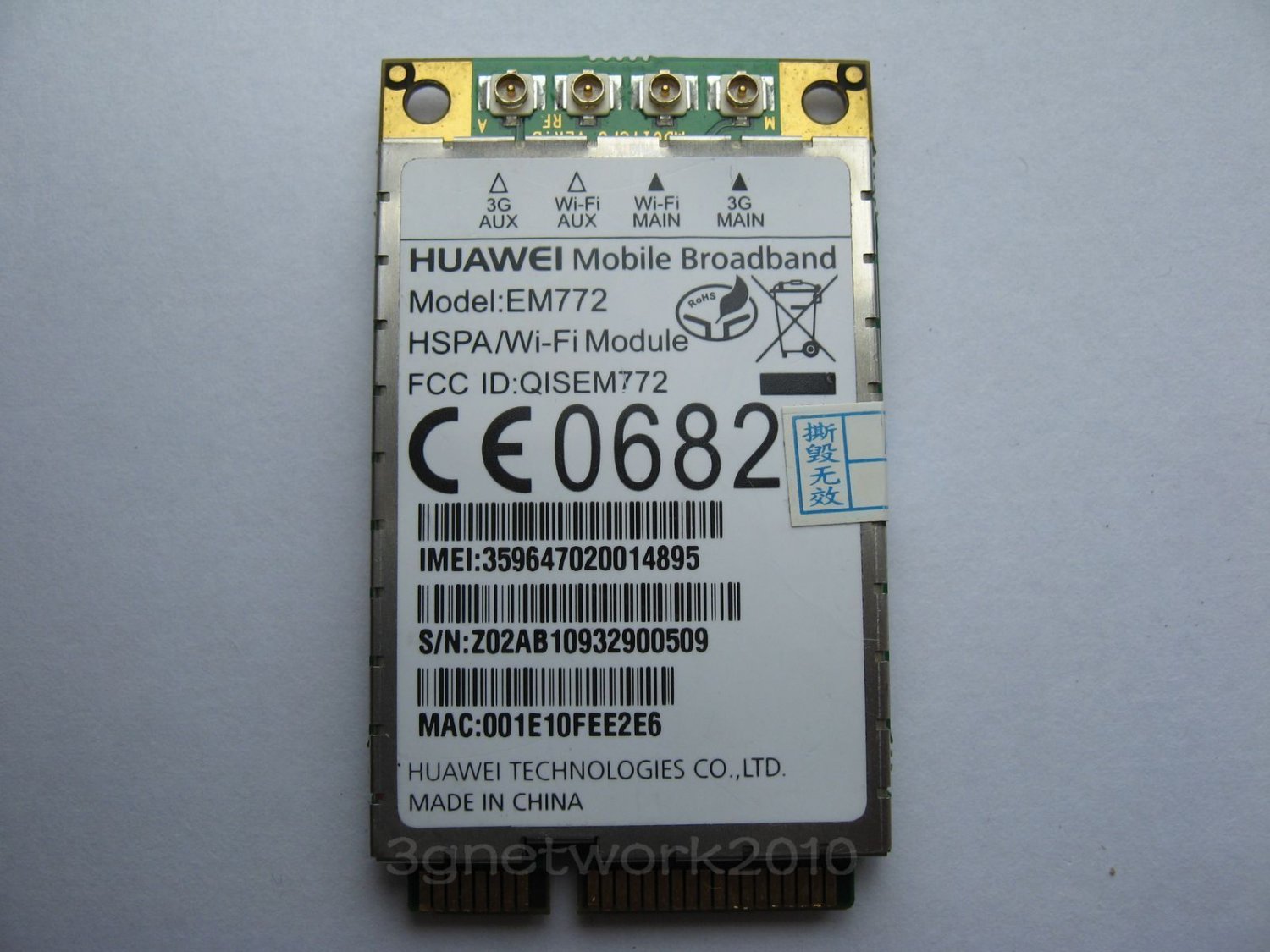 UNLOCKED HuaWei EM772 2G 3G WWAN 7.2Mbps HSDPA / WIFI Module