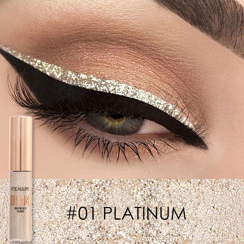 Focallure Glitter Gel Eyeliner 01 Platinum