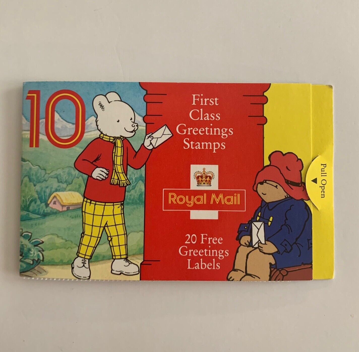 Rupert The Bear Postage Stamp Booklet 10 First Class Stamps & Greetings