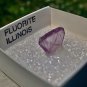 Clear Purple Fluorite Crystal Slice Specimen Illinois USA Mounted Boxed Labeled
