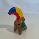 Vintage Ocarina Folk Art Clay Toucan Whistle 3 Head Flute Shape Shift Animal 5”