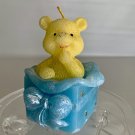 Vintage Yellow Teddy Bear Shaped Wax Candle Happy Baby Bear Detailed Collectible Vintage Yellow Teddy Bear Shaped Wax Candle Happy Baby Bear Detailed Collectible